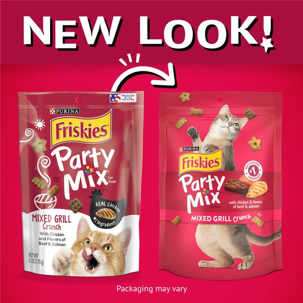 Friskies Party Mix Mixed Grill Crunch Flavor Crunchy Cat Treats
