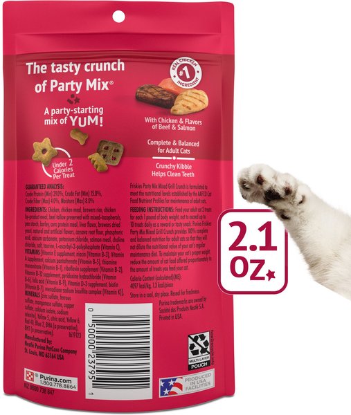 Friskies Party Mix Mixed Grill Crunch Flavor Crunchy Cat Treats