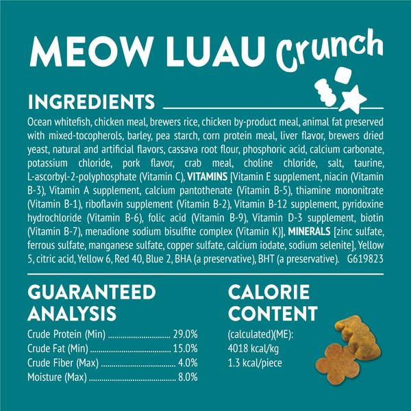 Friskies Party Mix Meow Luau Crunch Flavor Crunchy Cat Treats