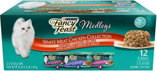 Fancy Feast Medleys White Meat Chicken Recipe Variety Collection Pack Canned Cat Food