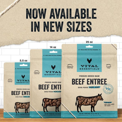 Vital Essentials Freeze-Dried Raw Beef Entree Mini Nibs Dog Food