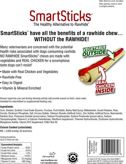 Bundle: Variety Pack - SmartBones SmartSticks Chicken Chews Dog Treats, Peanut Butter & Beef Flavors