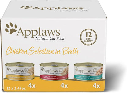 Applaws Chicken Pack in Broth Limited Ingredient Canned Wet Cat Food, 2.47-oz can, case of 12