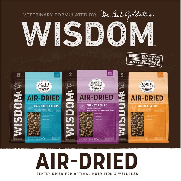 Earth Animal Wisdom Air-Dried Turkey Recipe Premium Natural Dog Food, 2-lb bag