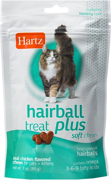 Hartz Hairball Remedy Plus Savory Chicken Flavor Soft Chews for Cats & Kittens, 3-oz bag