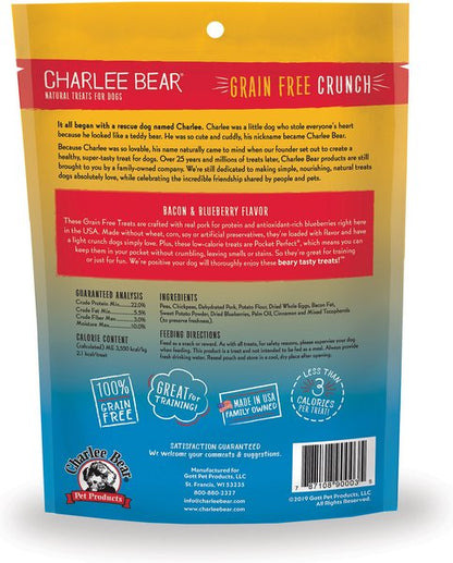 Charlee Bear Natural Bear Crunch Grain-Free Bacon & Blueberry Dog Treats