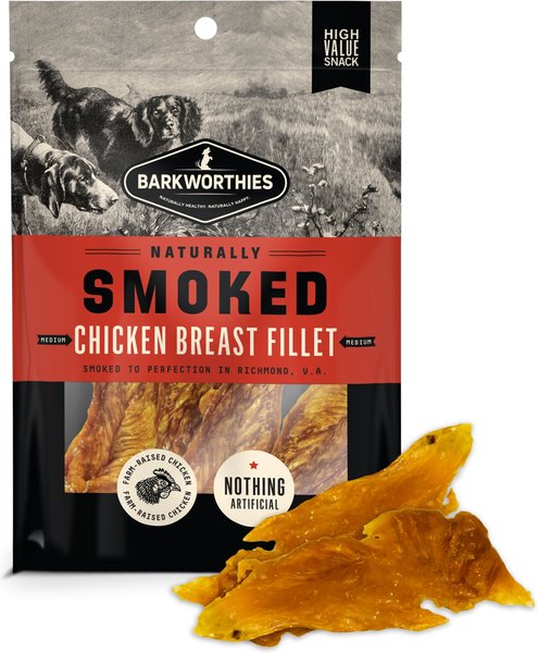 Barkworthies 3-4-in Smoked Chicken Breast Fillet Dog Treat, 4-oz bag