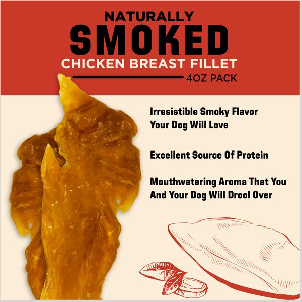Barkworthies 3-4-in Smoked Chicken Breast Fillet Dog Treat, 4-oz bag