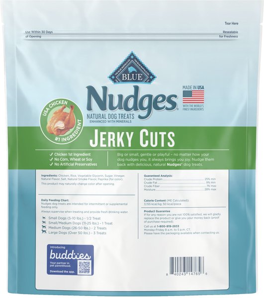 Blue Buffalo Nudges Jerky Cuts Natural Chicken Dog Treats, 36-oz bag