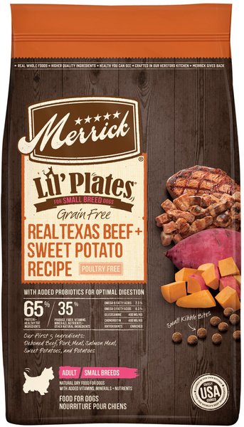 Merrick Lil' Plates Grain-Free Chicken-Free Real Texas Beef + Sweet Potato Recipe Small Breed Dry Dog Food