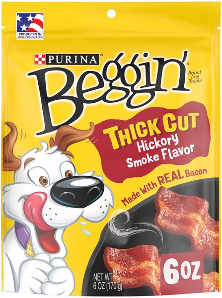 Purina Beggin' Strips with Real Meat Thick Cut Hickory Smoke Flavor Jerky Dog Treats, 6-oz pouch