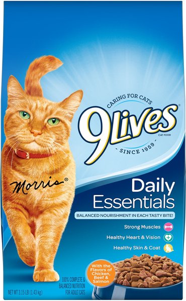 9 Lives Daily Essentials with Chicken, Beef & Salmon Flavor Dry Cat Food